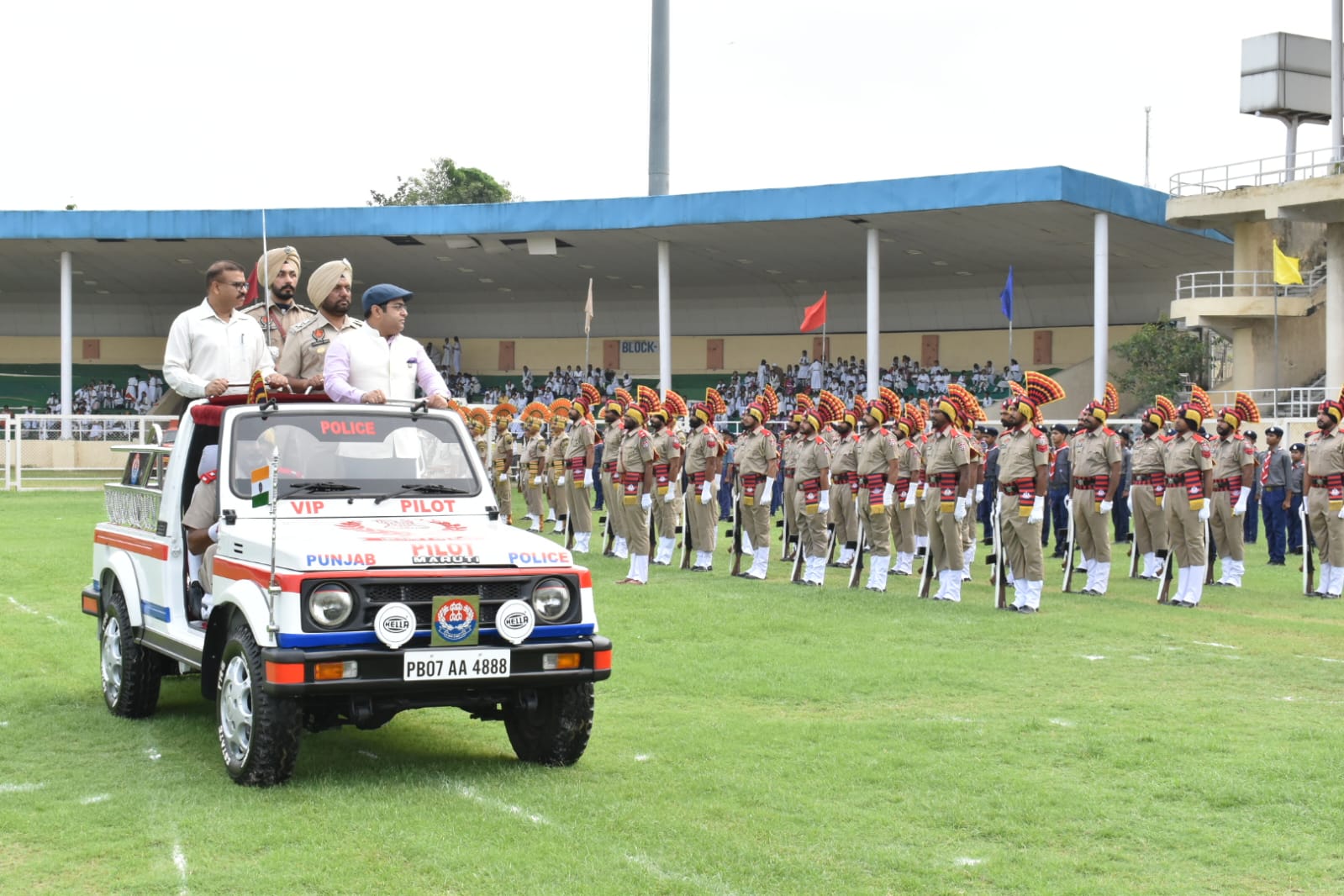Full dress rehearsal for Independence Day was held in Jalandhar stadium.  