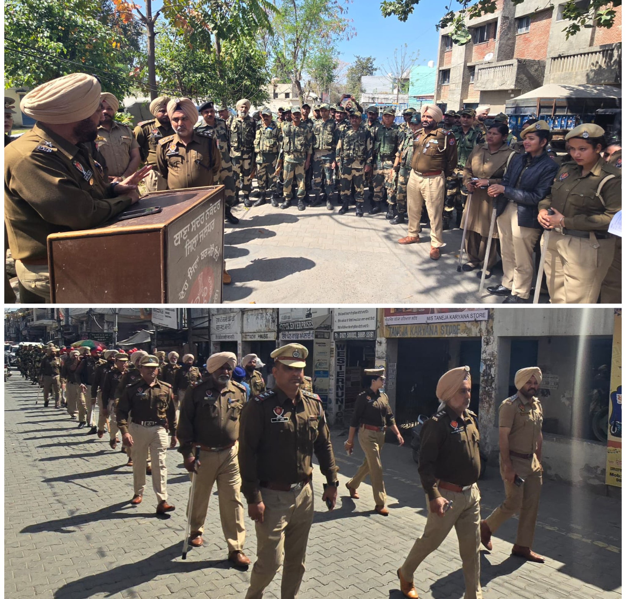 Flag march by police force ahead of parliamentary polls.