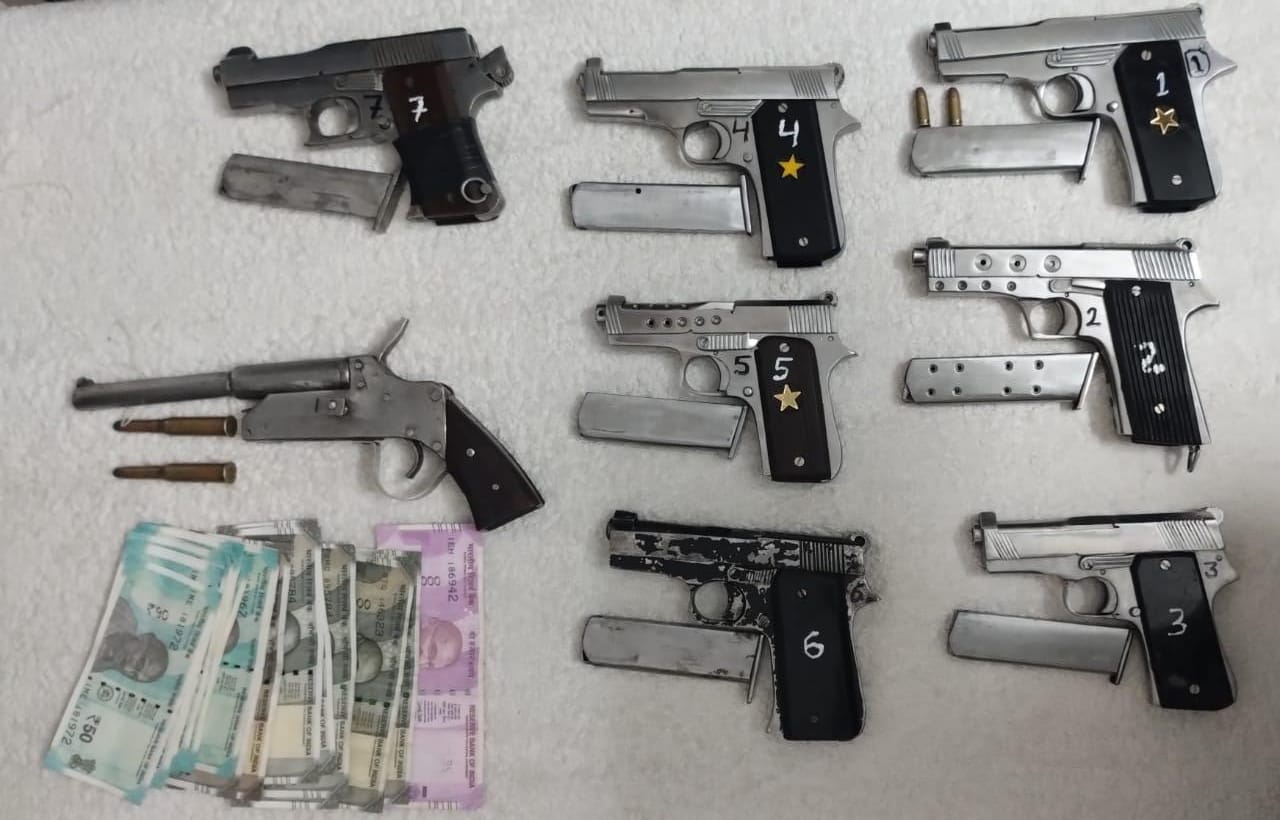 PUNJAB POLICE ARREST TWO RAJASTHAN-BASED WEAPON SMUGGLERS FROM FAZILKA; 8 PISTOLS, FAKE CURRENCY RECOVERED