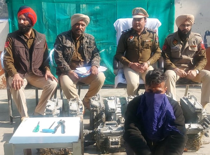 Thief arrested for stealing tower batteries. 